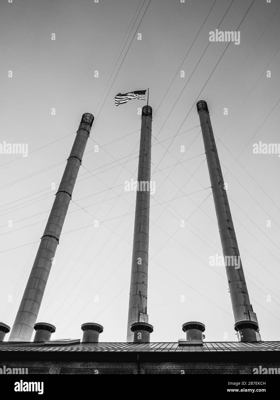 Industrial chimney black and white hi-res stock photography and images ...