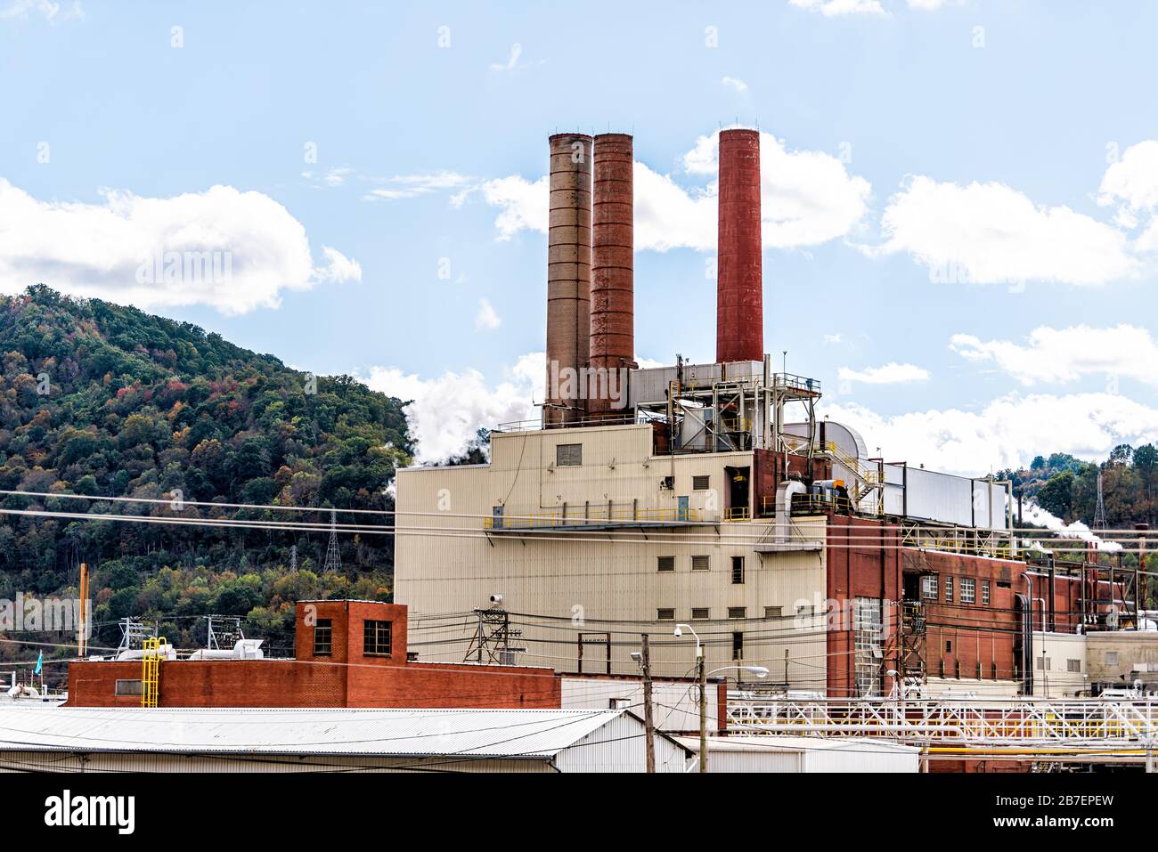 Charleston, West Virginia, USA capital city with industrial factory