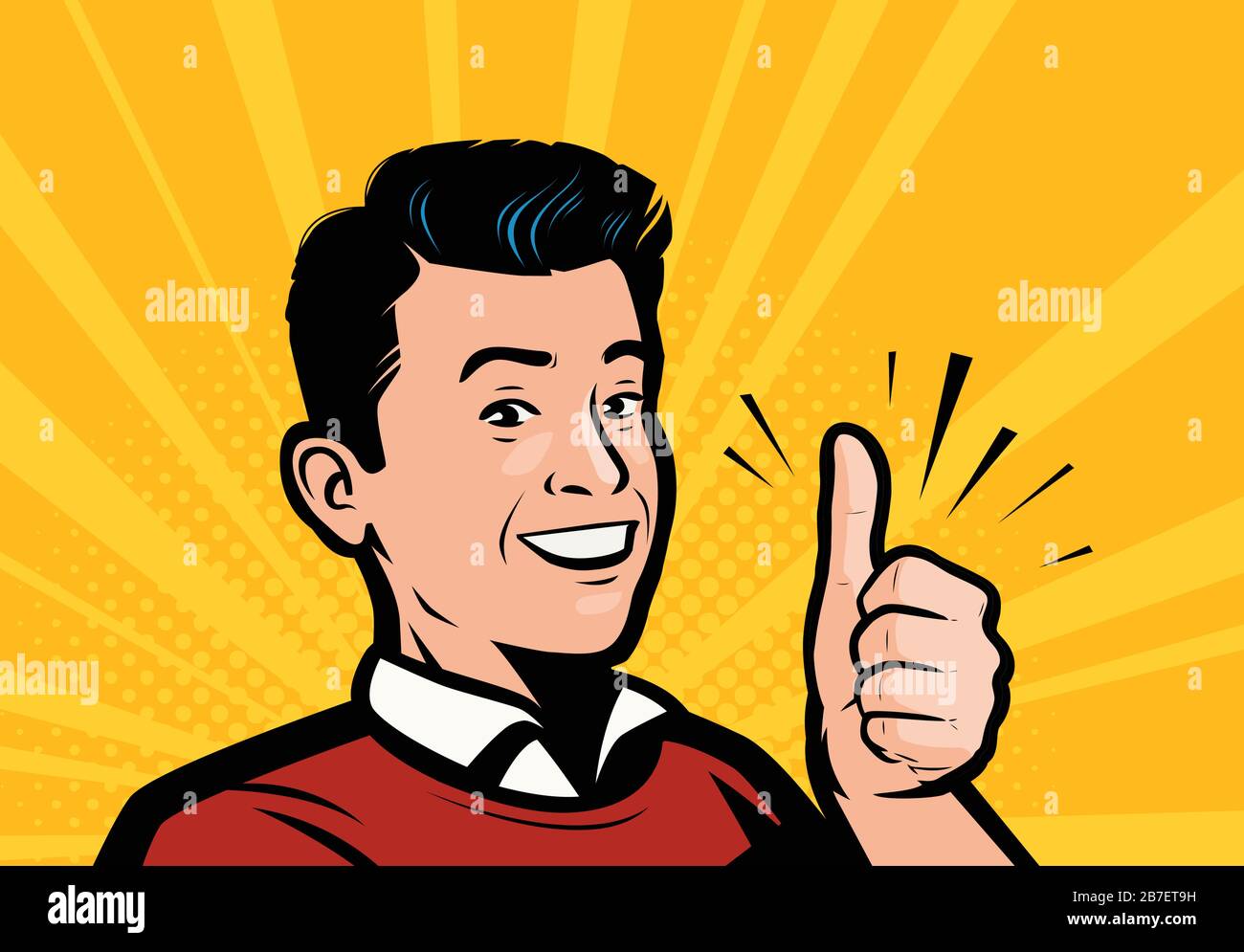 Thumbs up comic drawing - surfertaste