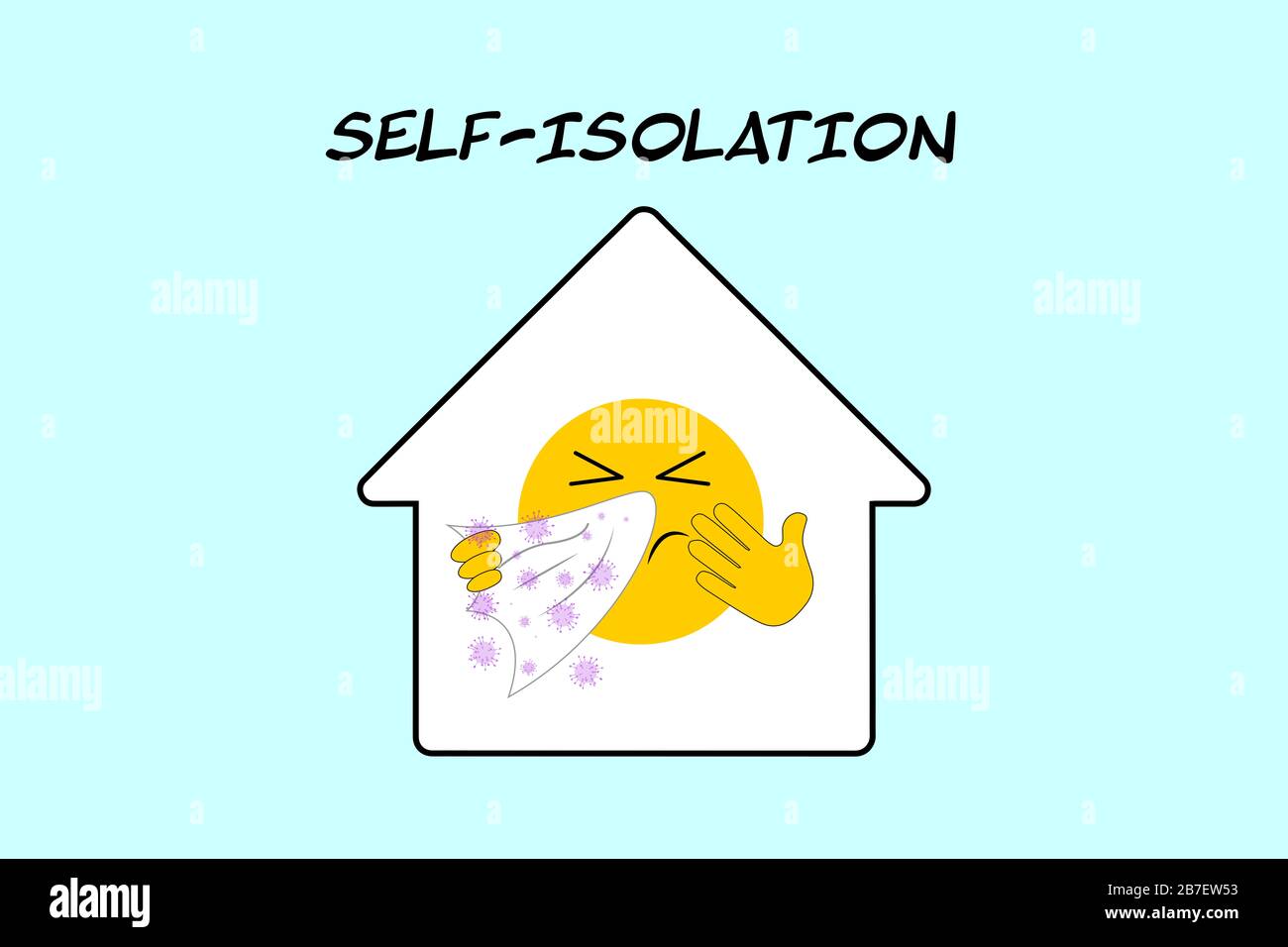 Self Isolation Coronavirus Covid19 Emoji With Virus Sneezing With Tissue At Home Youth Concept Stock Photo Alamy Self Isolation Coronavirus Covid19 Emoji With Virus Sneezing With Tissue At Home Youth Concept Stock Photo Alamy