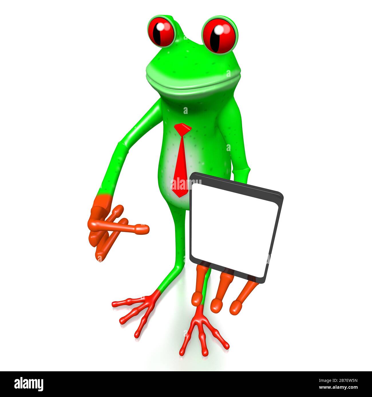 3D frog with a tablet Stock Photo - Alamy