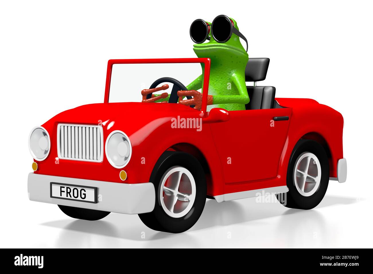 3D cartoon car and frog concept Stock Photo - Alamy