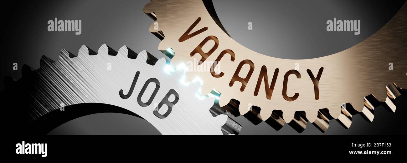 Job vacancy - gears concept - 3D illustration Stock Photo
