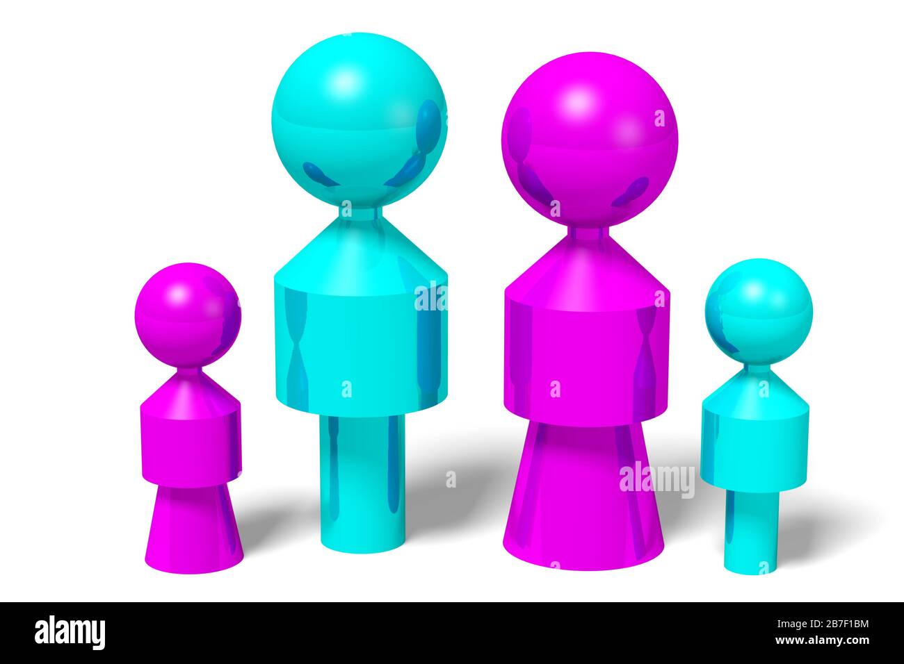 3D illustration - family concept Stock Photo - Alamy