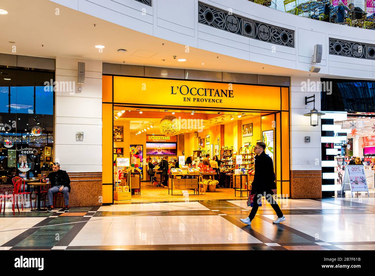 Warsaw, Poland - December 23, 2019: Westfield Arkadia shopping mall,  largest complex in Central Europe with L'Occitane En Provence, Sephora and  Costa Stock Photo - Alamy