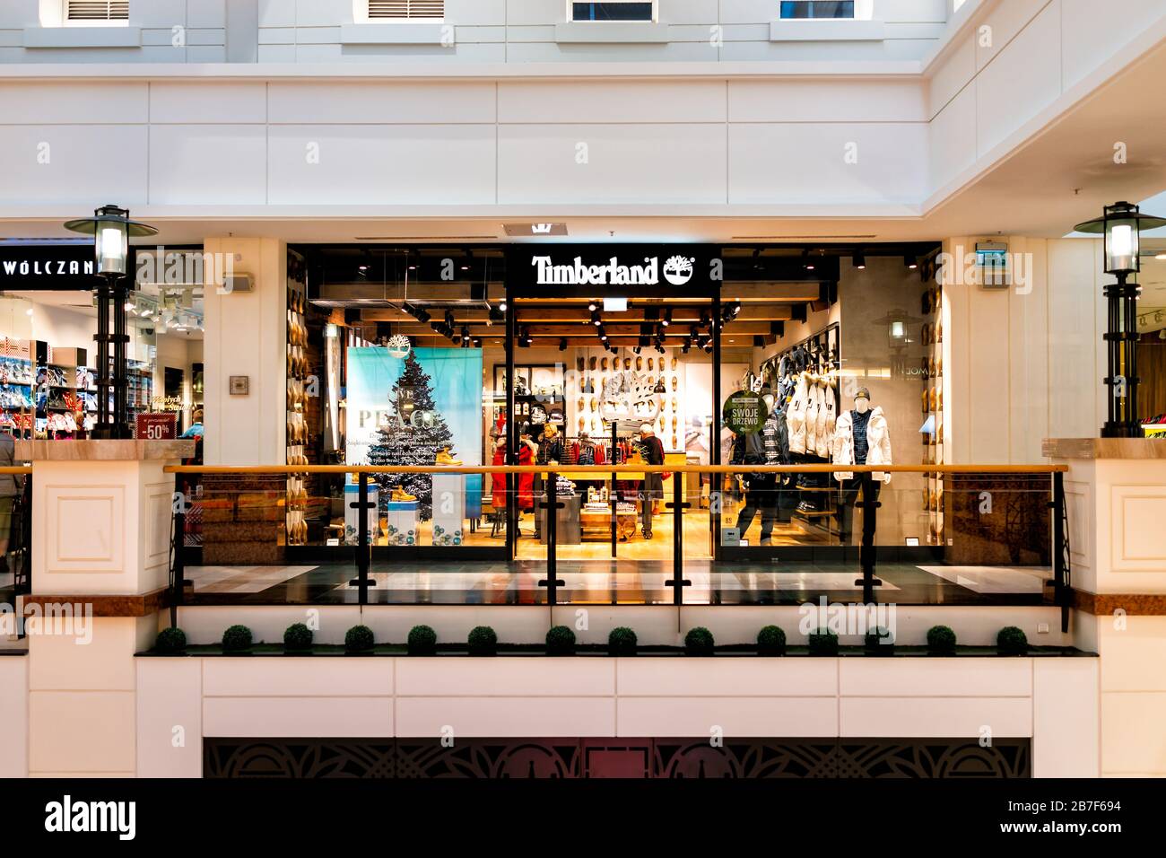 Warsaw, Poland - December 23, 2019: Storefront sign for Timberland boutique  store shop selling clothes and footwear shoes inside of Westfield Arkadia  Stock Photo - Alamy