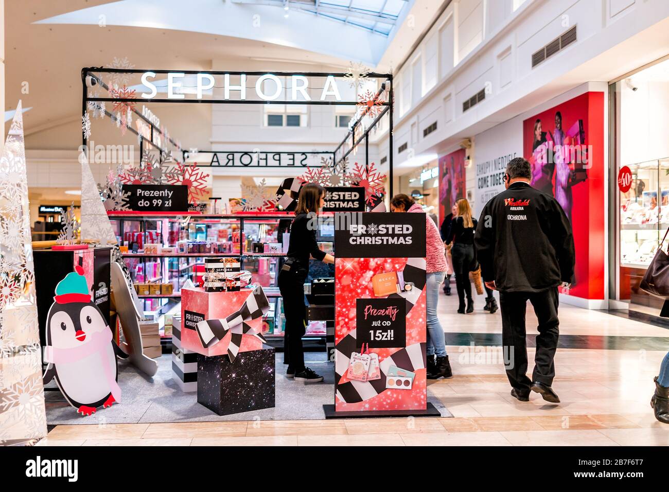 Inside the Sephora luxury cosmetics store on Hollywood Boulevard