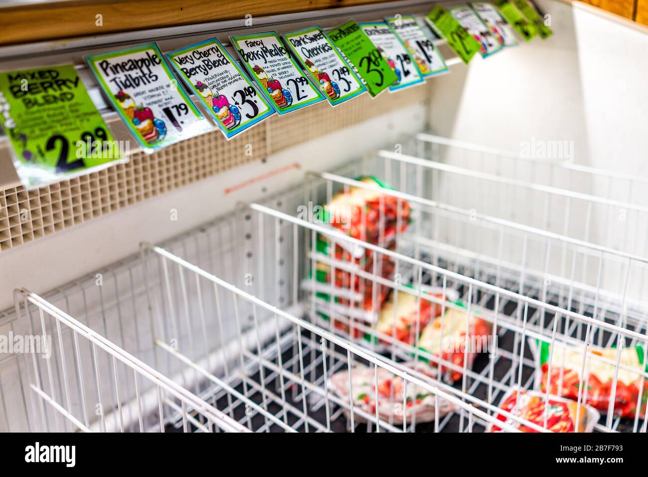 Reston, USA - March 13, 2020: Sold out empty refrigerator ...