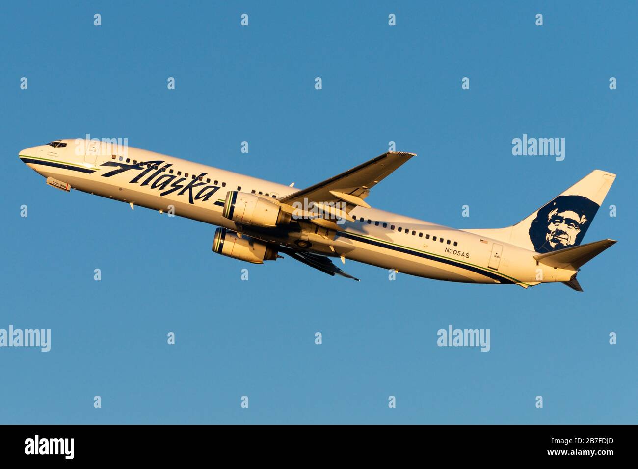 Alaska Airlines Boeing 737 with old paint scheme. Aircraft registered