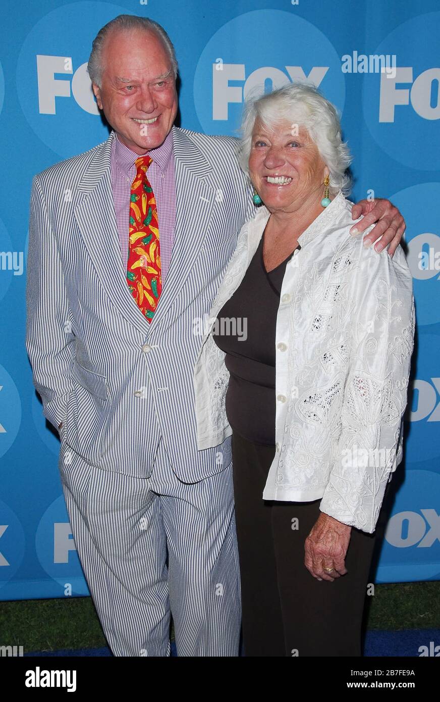 Larry Hagman and Maj Axelsson at the FOX 2006 Summer TCA All Star Party held at the Ritz Carlton Huntington Hotel, Horseshoe Garden in Pasadena, CA. The event took place on Tuesday, July 25, 2006.  Photo by: SBM / PictureLux Stock Photo