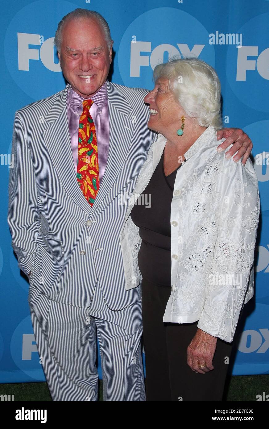 Larry Hagman and Maj Axelsson at the FOX 2006 Summer TCA All Star Party held at the Ritz Carlton Huntington Hotel, Horseshoe Garden in Pasadena, CA. The event took place on Tuesday, July 25, 2006.  Photo by: SBM / PictureLux Stock Photo