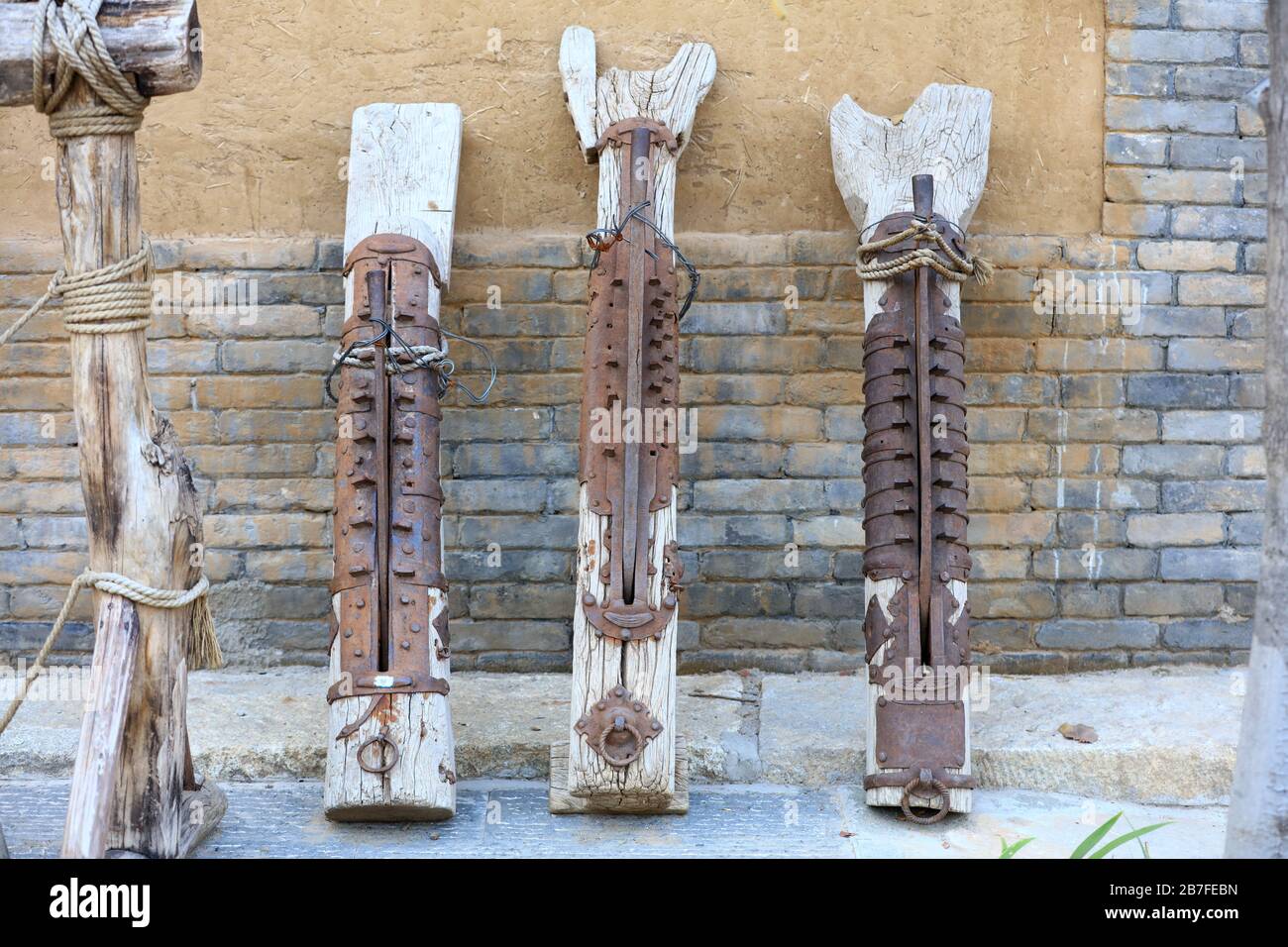 The ancient Chinese farming tools Stock Photo - Alamy