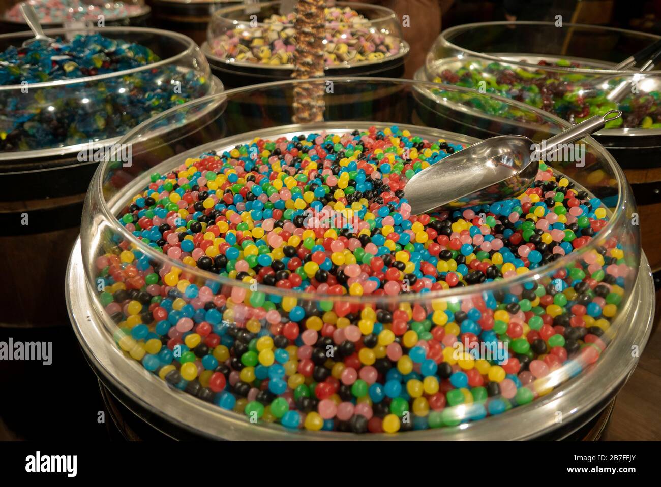 Colorful sweets for sale Stock Photo