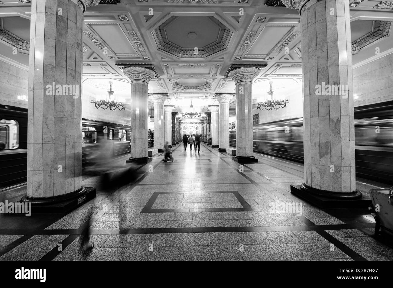 Subway stations in St Petersburg, Russia Stock Photo