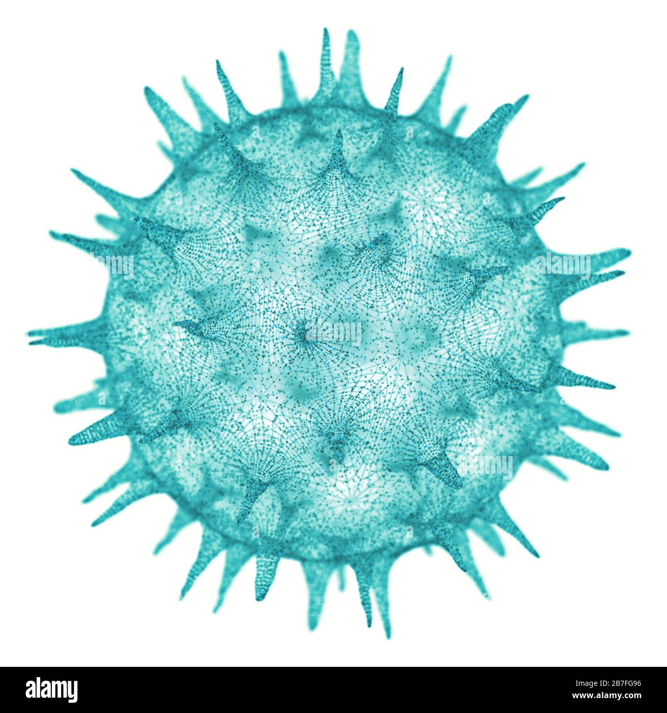Conceptual illustrative virus. Image of a virus, pathogen with a generic virus form. 3D illustration. Stock Photo