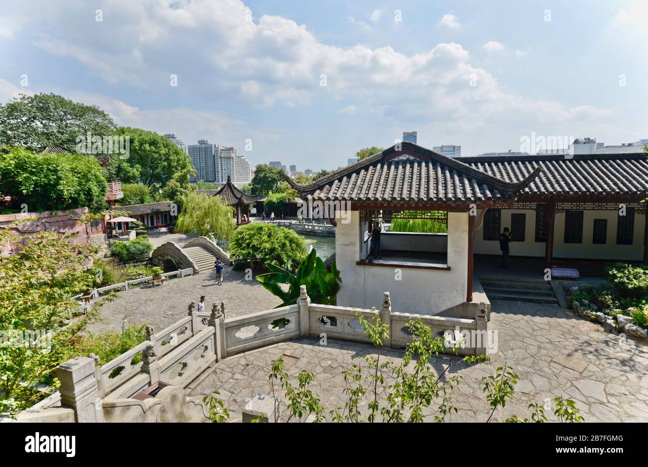 Yellow Crane Tower park: panoramic view. Wuhan, China Stock Photo