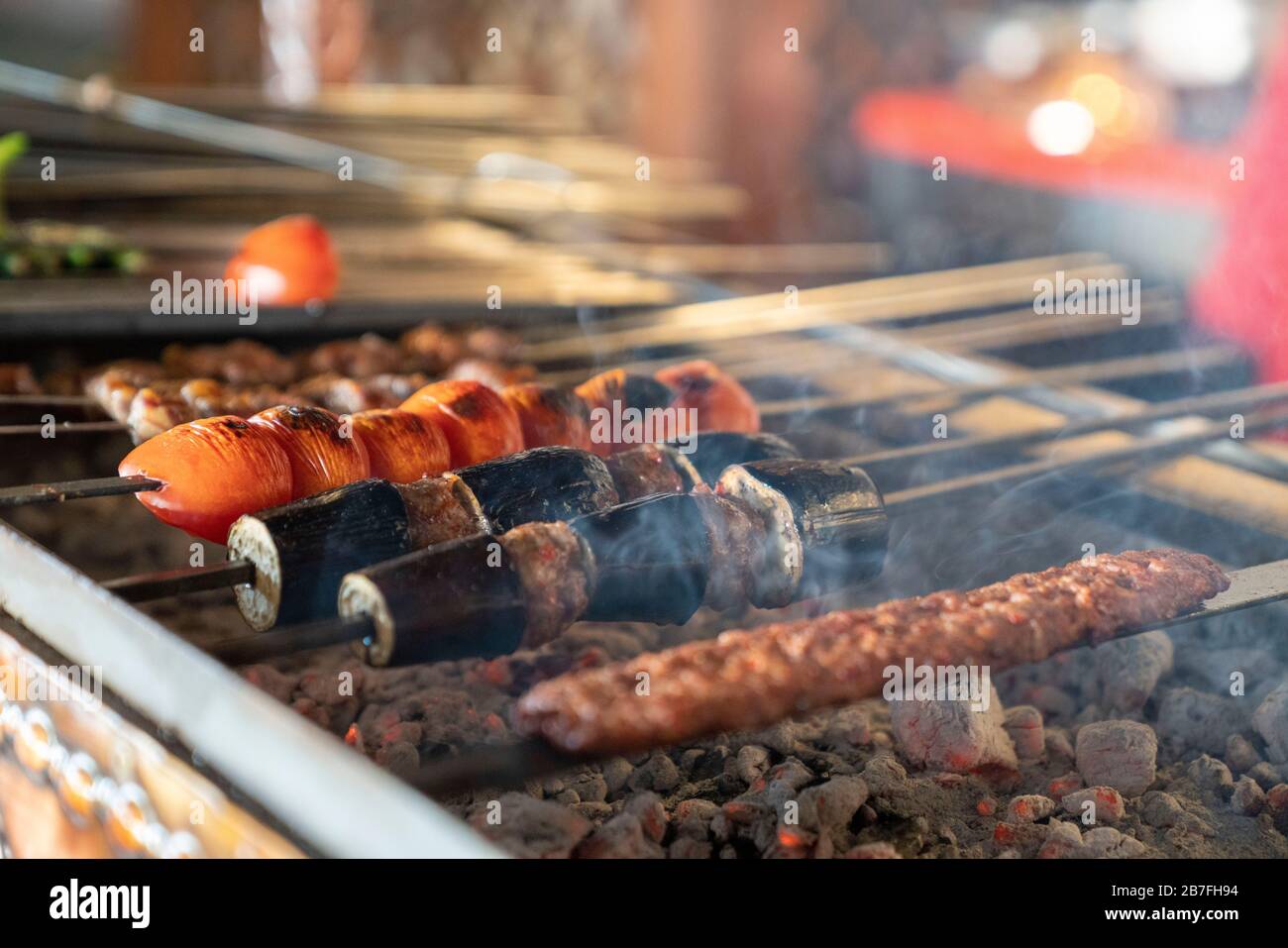Turkish Food (aubergine kebab) stock photo Stock Photo Alamy
