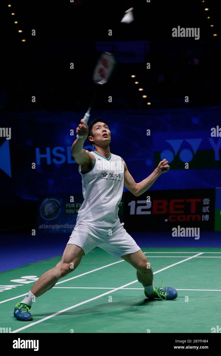 Birmingham 15th Mar 2020 Chou Tien Chen Competes During The Men S Singles Final Match Between Viktor Axelsen Of Denmark And Chou Tien Chen Of Chinese Taipei At All England Badminton 2020 In