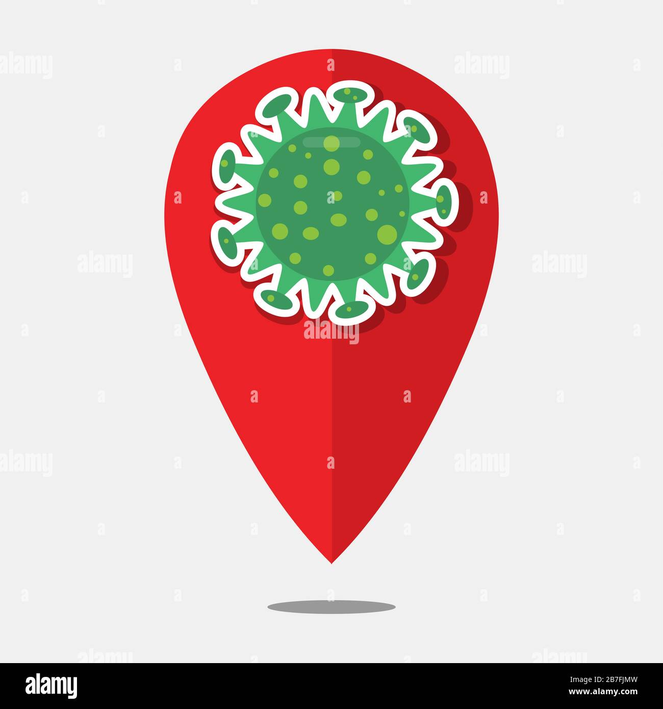 pin location the virus spread area vector illustration Stock Vector