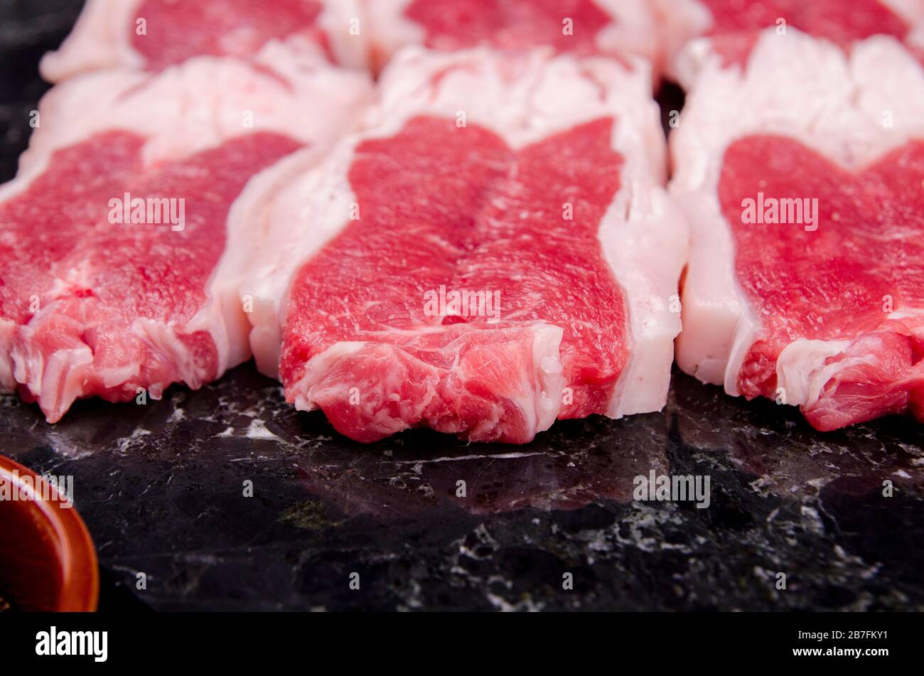 Raw meat in butcher Stock Photo Alamy