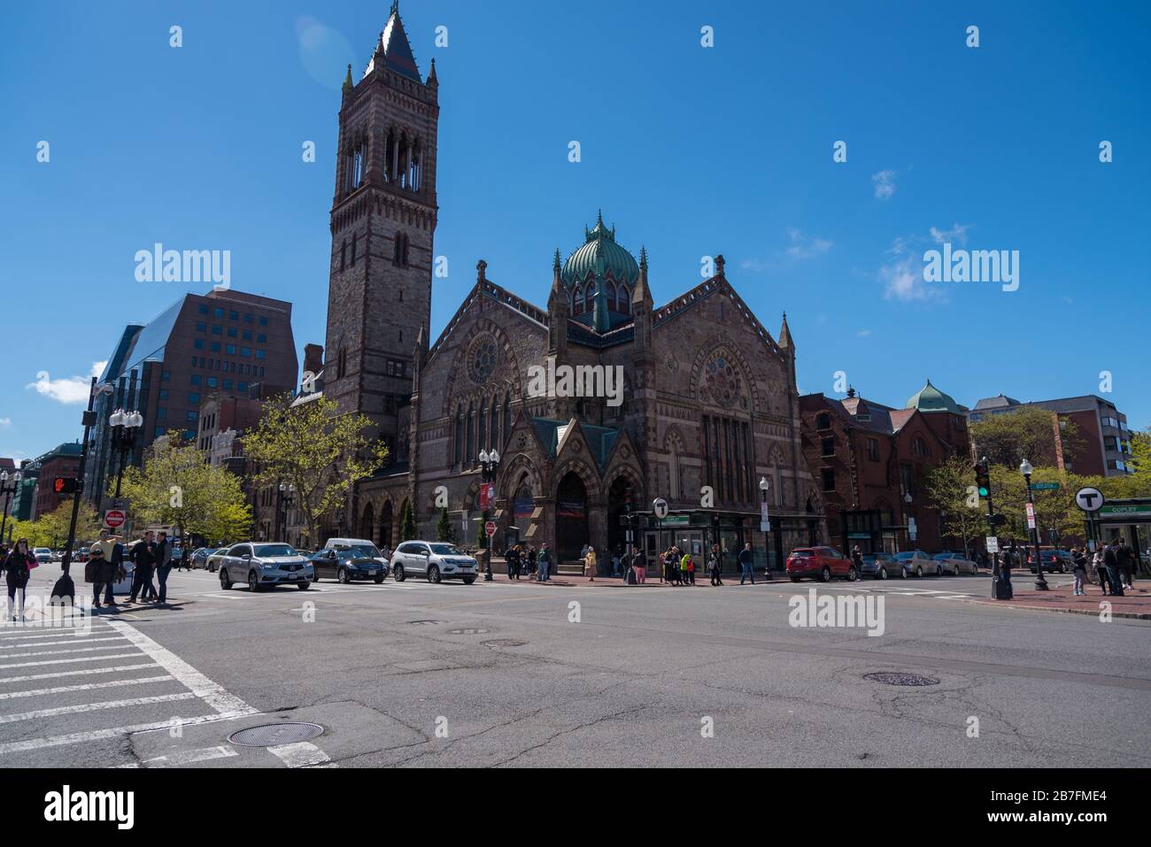 Beautiful view of old Beacon Hill in Boston Massachusetts MA USA Stock Photo