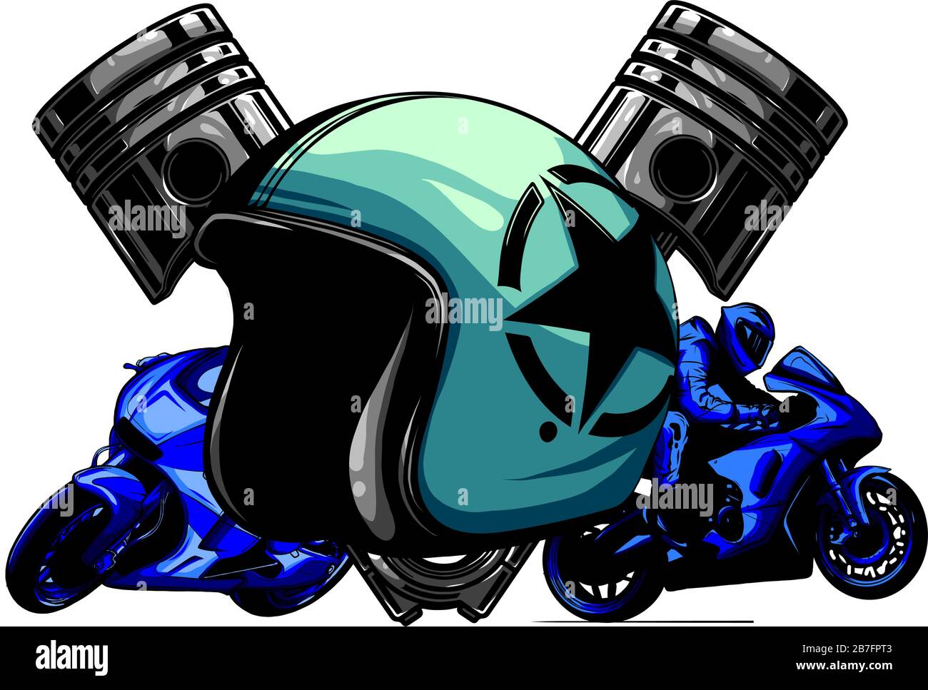 Motorbike rider vector drawing