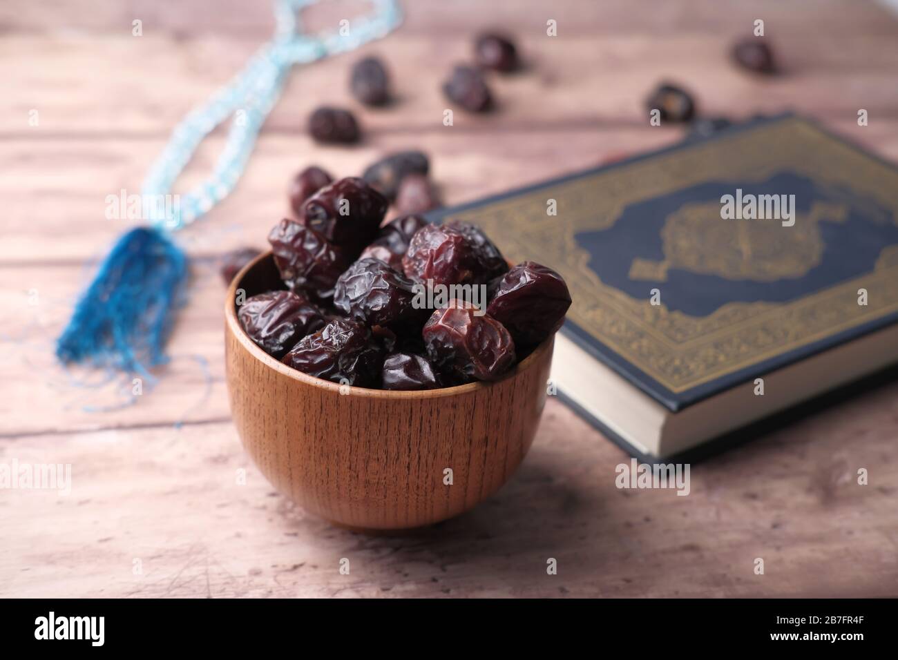 Close up of date fruit in a bowl. ramada concept  Stock Photo