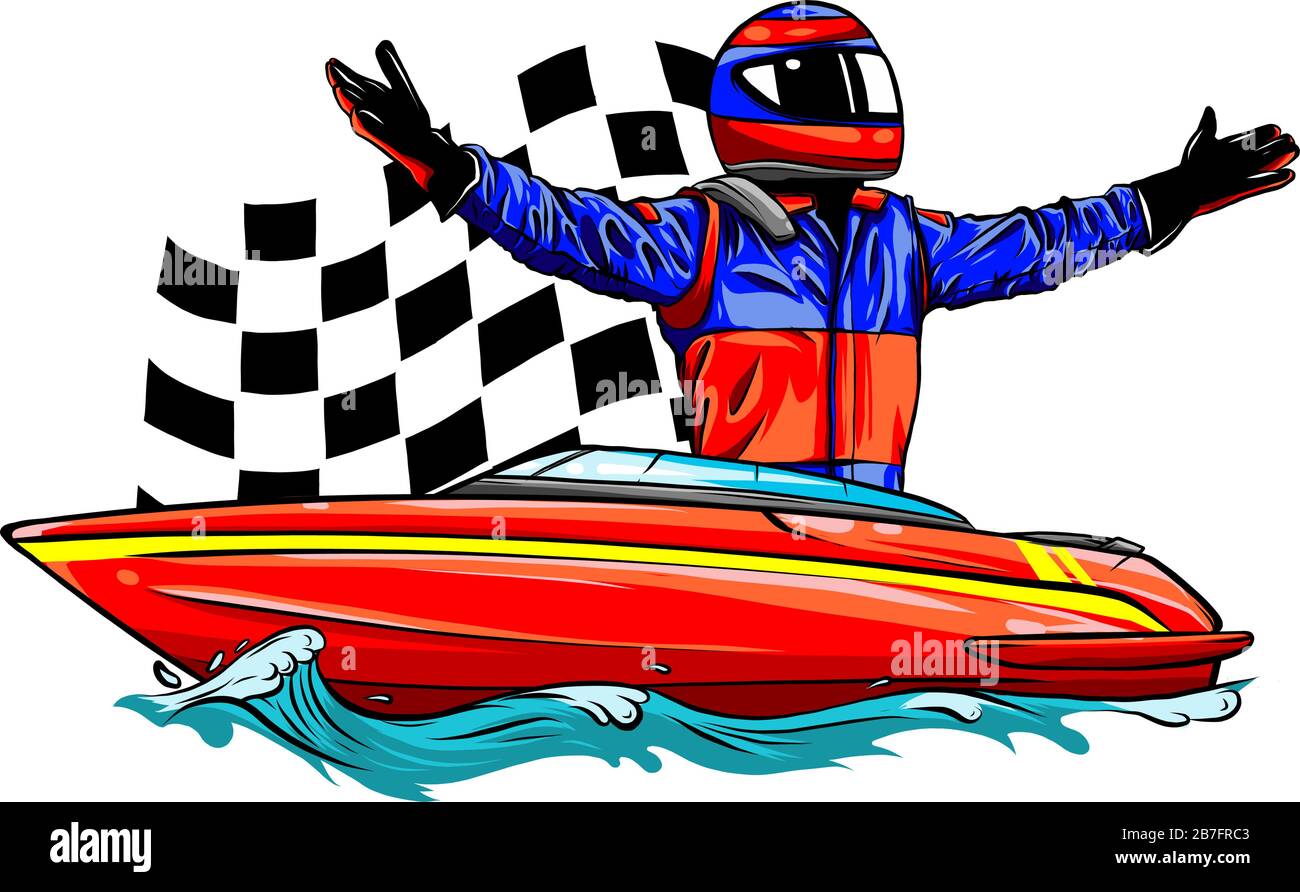 Stylized vector illustration of drawings of a speedboat Stock Vector Image  & Art - Alamy