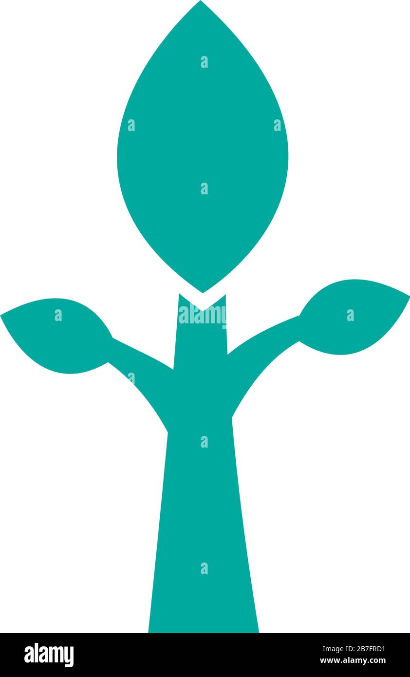 tree plant forest with leafs silhouette style icon Stock Vector Image ...
