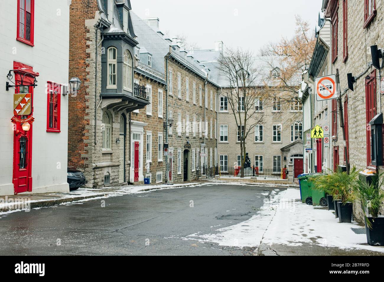 QUEBEC CITY, CANADA - dec, 2019 The ancient architecture of Quebec City ...