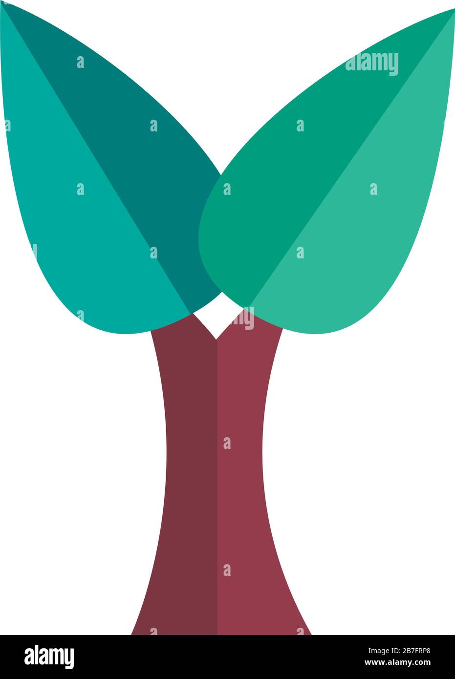 tree plant forest with leafs flat style icon Stock Vector Image & Art ...