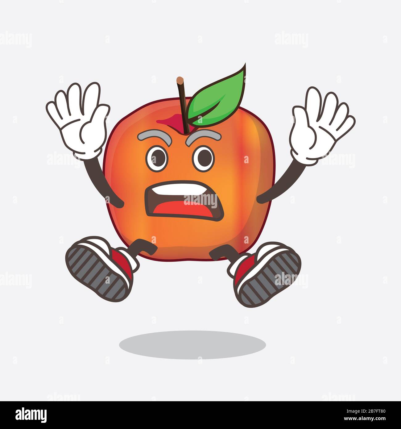 A picture of Honeycrisp Apple cartoon mascot character with shocking