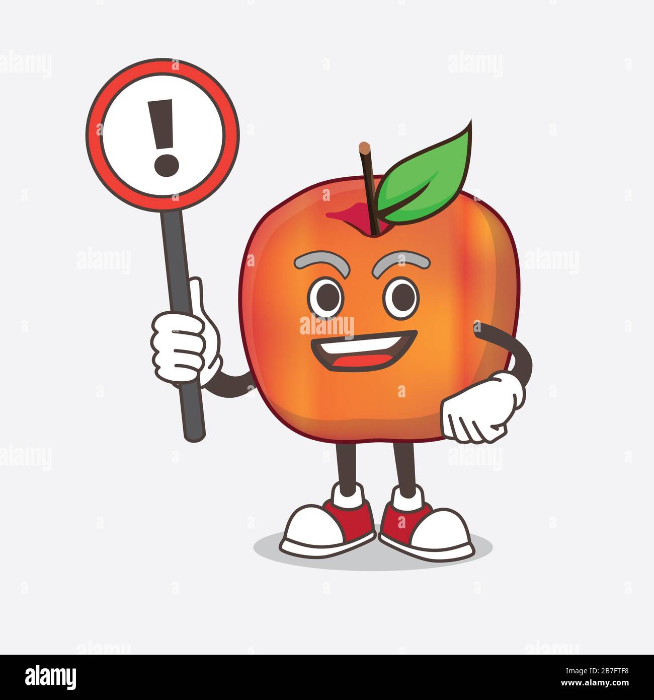 A picture of Honeycrisp Apple cartoon mascot character rise up a