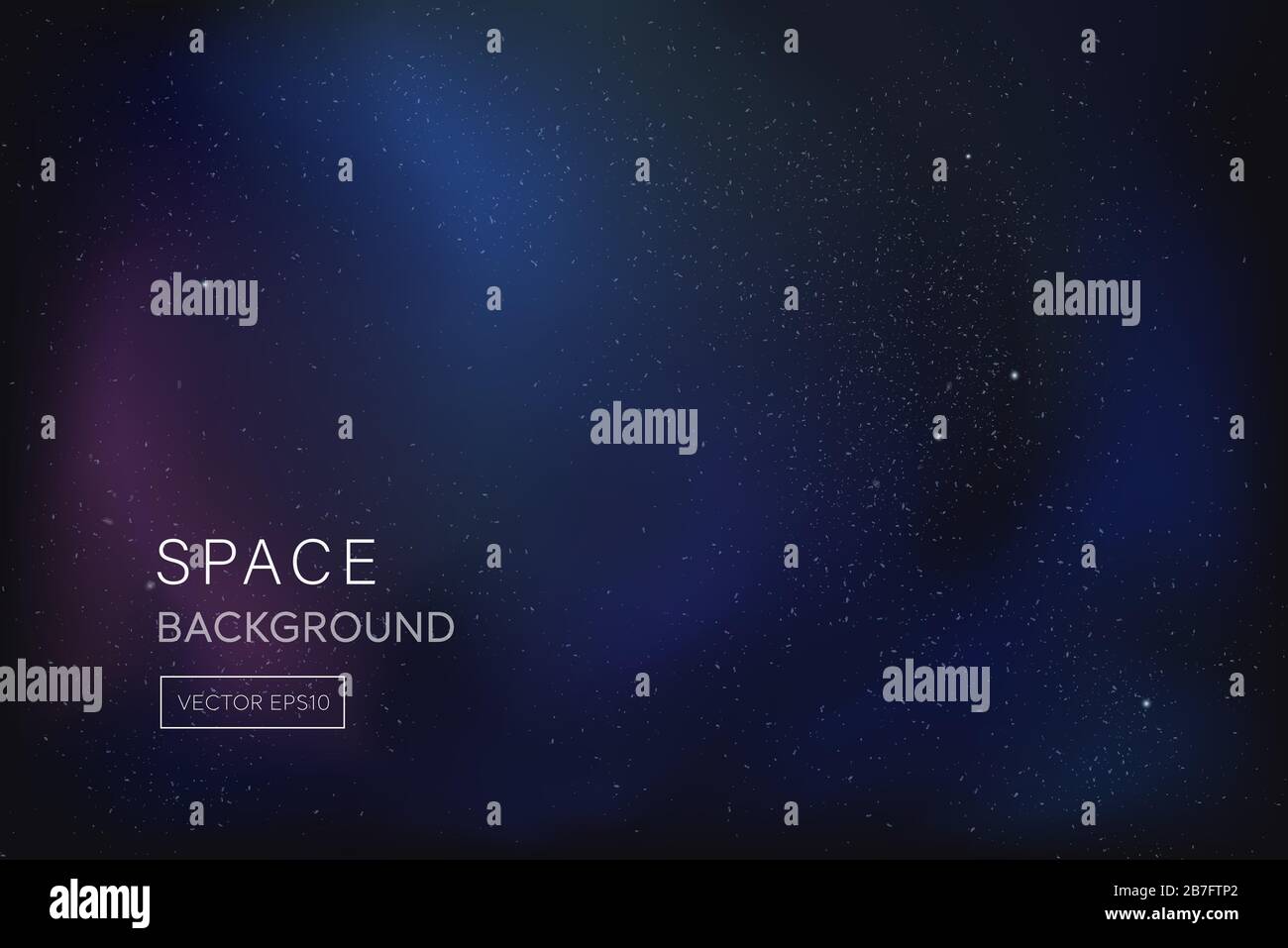 Dark blue purple space background with group of stars in galaxy Stock Vector