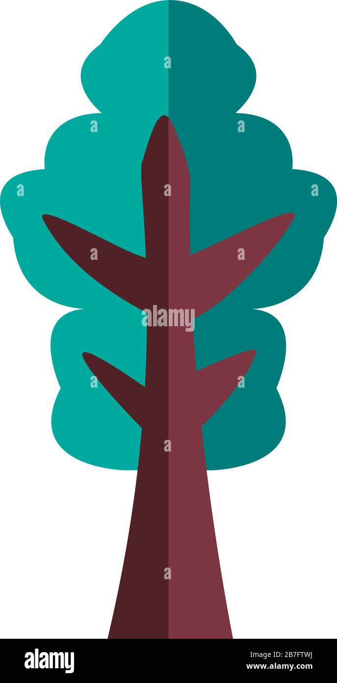 pine tree plant forest flat style icon Stock Vector Image & Art - Alamy