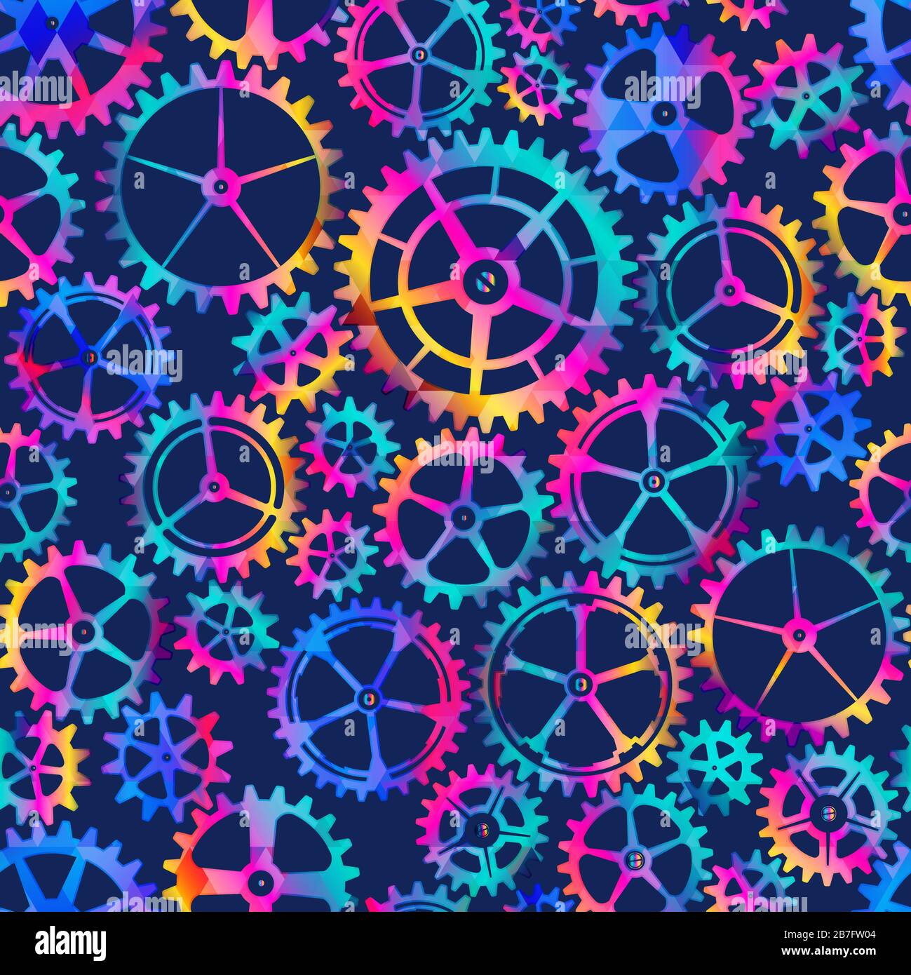 Kool Gears Pattern Colored gear seamless pattern (vector eps 10 Stock Photo - Alamy