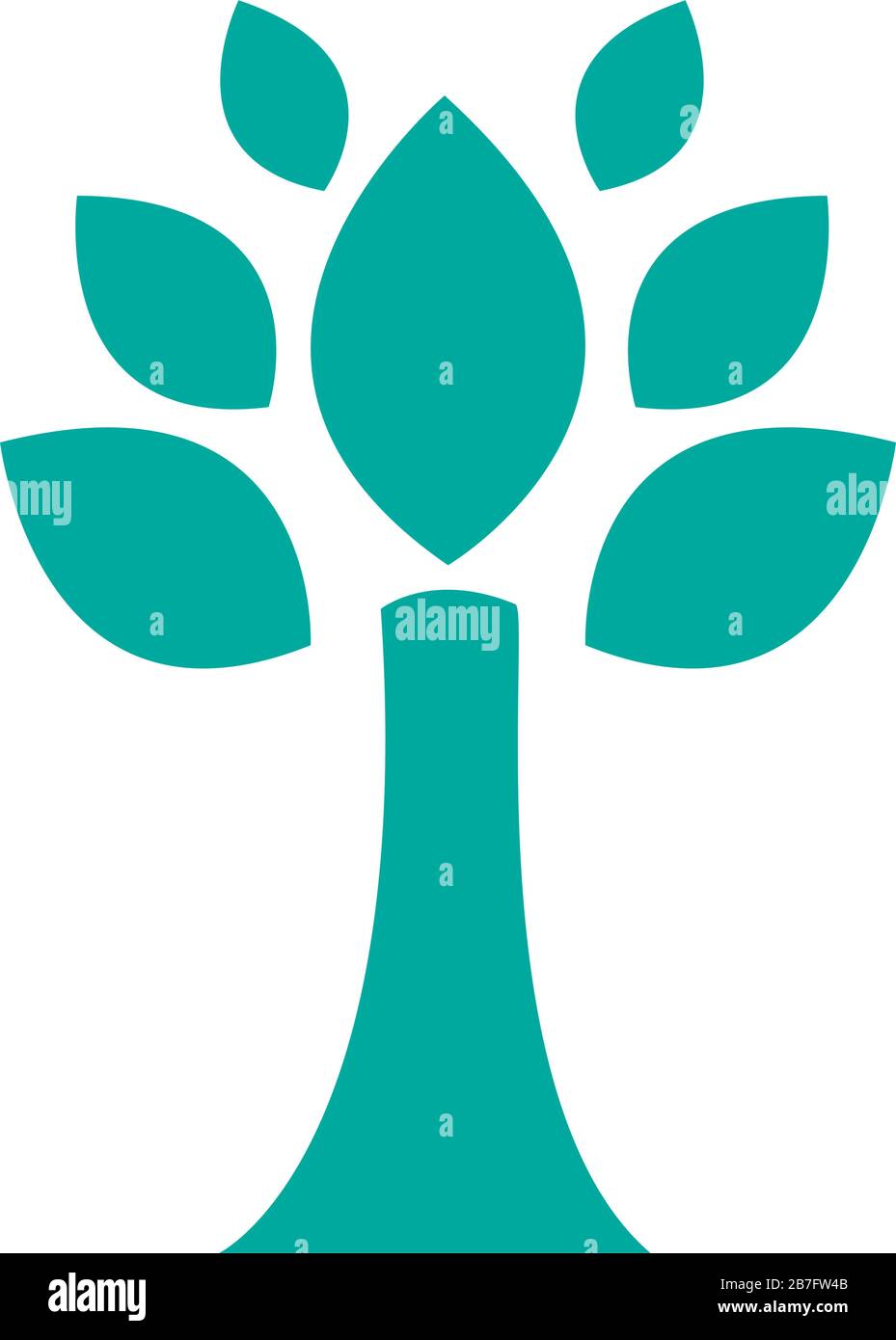tree plant forest with leafs silhouette style icon Stock Vector Image ...