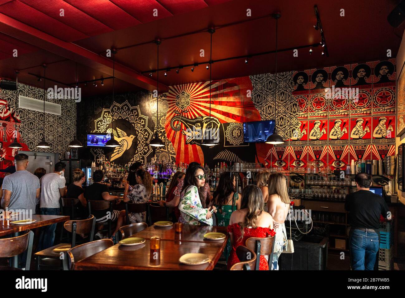 Interior view of the Wynwood Kitchen and Bar, Wynwood Walls, Miami