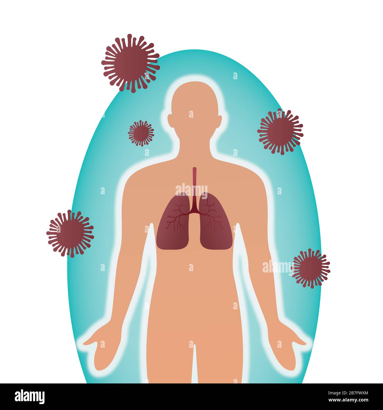 Epidemic MERS-CoV floating influenza human lungs with protective shield virus protection concept virus protection, medicine, wuhan coronavirus 2019 Stock Vector