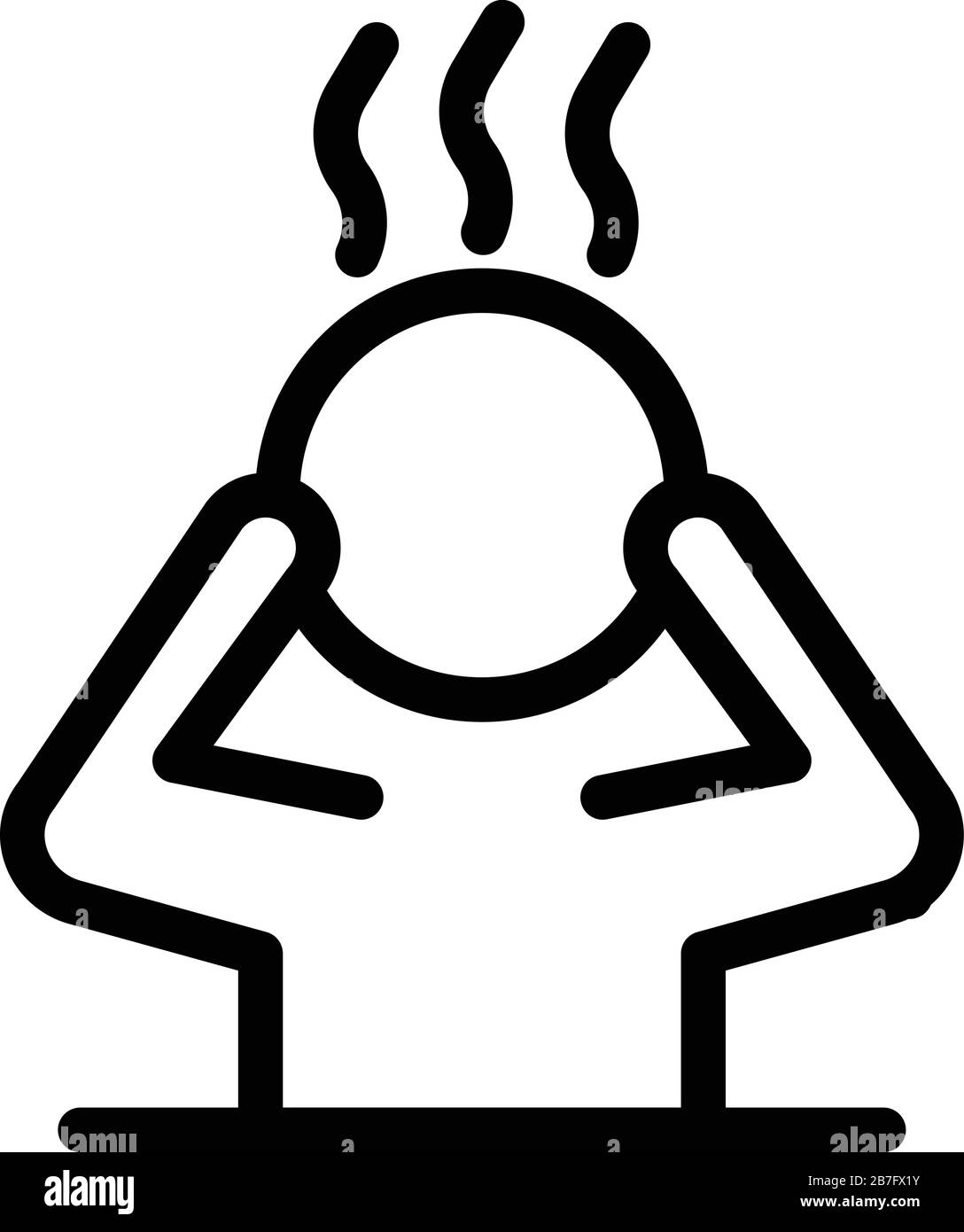 Fail stress icon, outline style Stock Vector