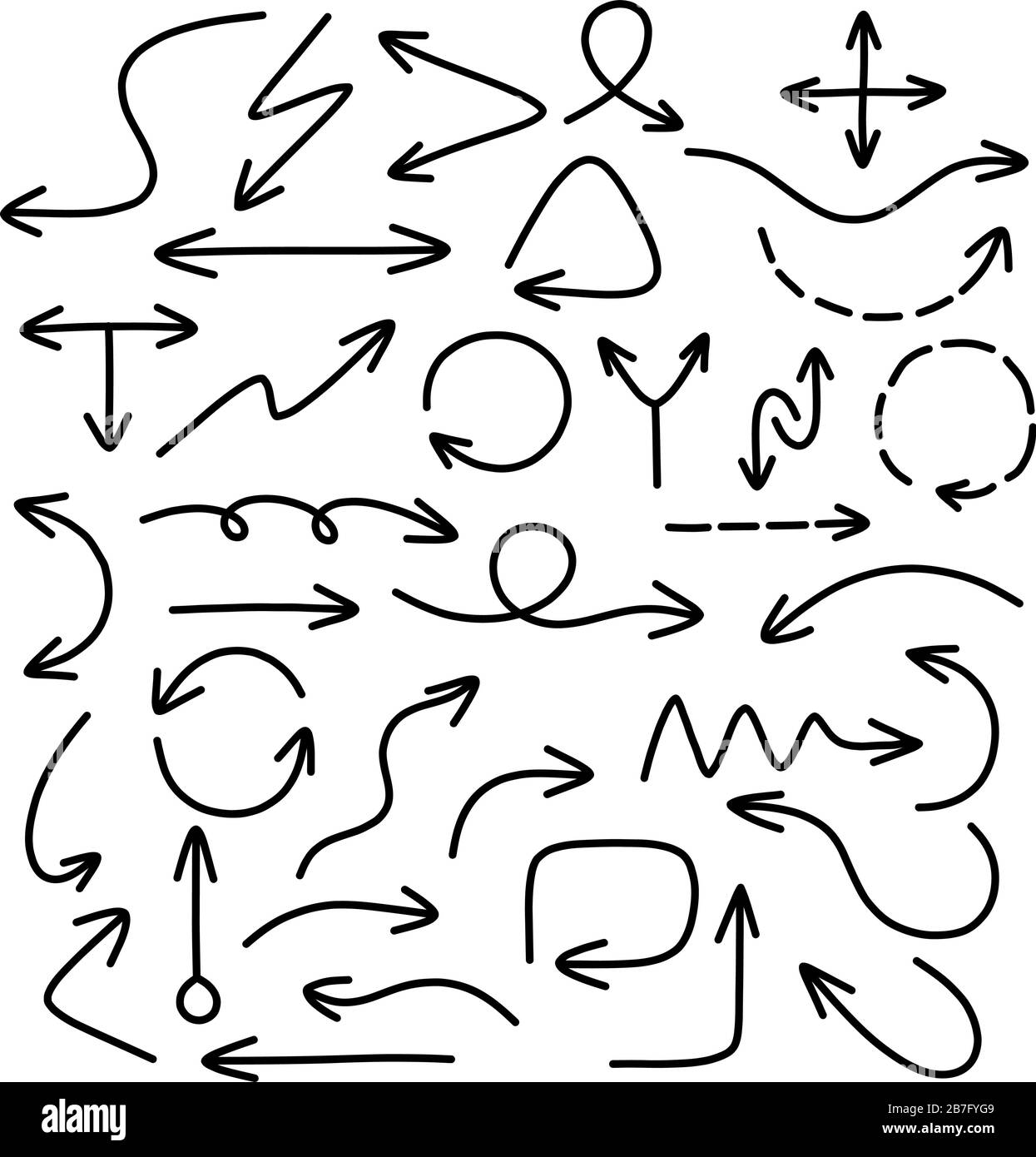 Set of hand drawn arrows Stock Vector Image & Art - Alamy