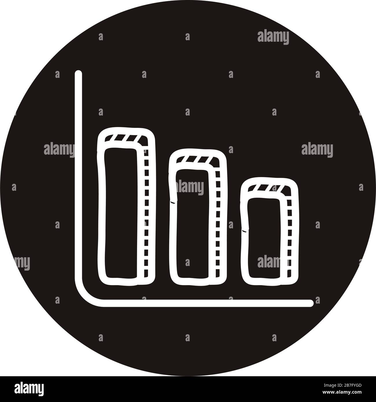 infographic statistics bars doodle block style icon Stock Vector