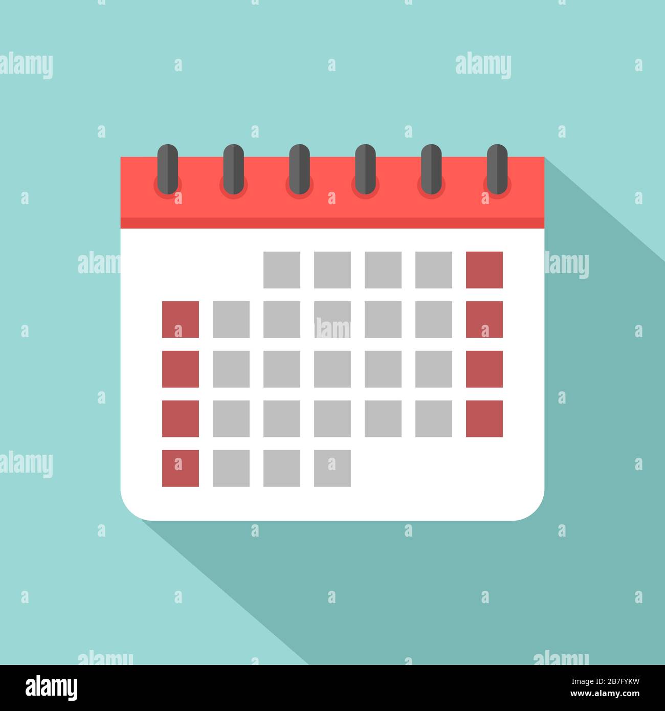 Calendar icon with long shadow Stock Vector Image & Art - Alamy