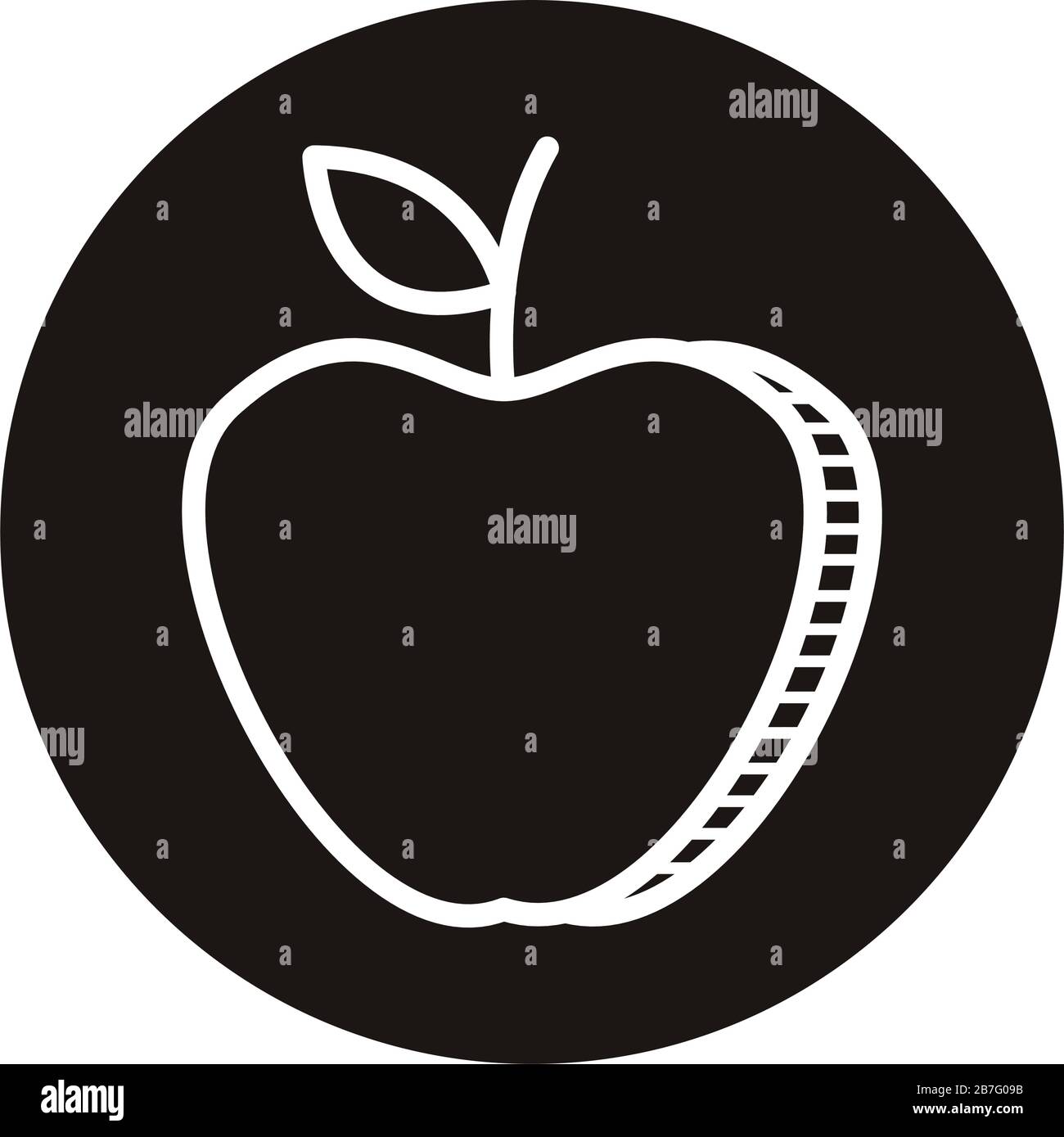 apple fresh fruit doodle block style icon Stock Vector Image & Art - Alamy