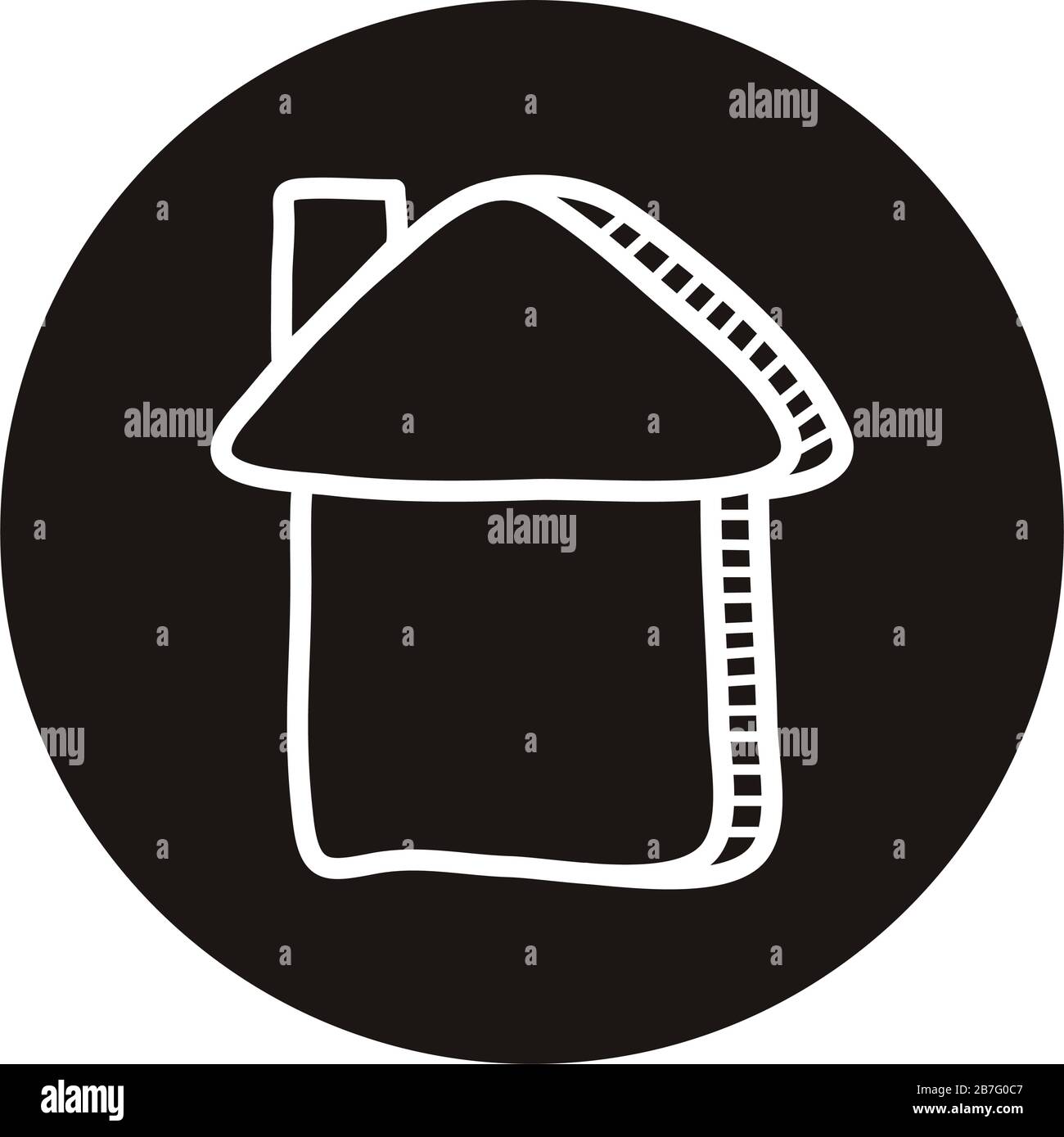 house facade doodle block style icon Stock Vector Image & Art - Alamy