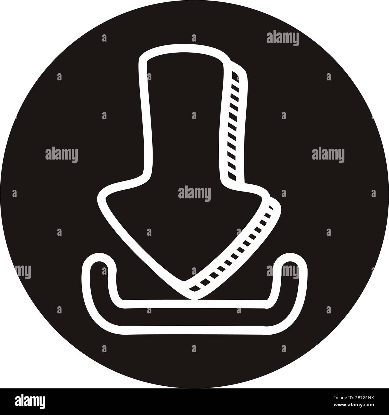 arrow down doodle block style icon Stock Vector Image & Art - Alamy