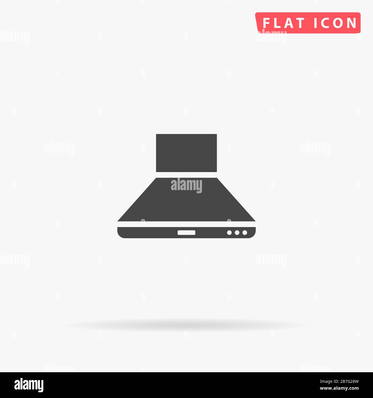 Kitchen Hood flat vector icon. Glyph style sign. Simple hand drawn illustrations symbol for concept infographics, designs projects, UI and UX, website Stock Vector