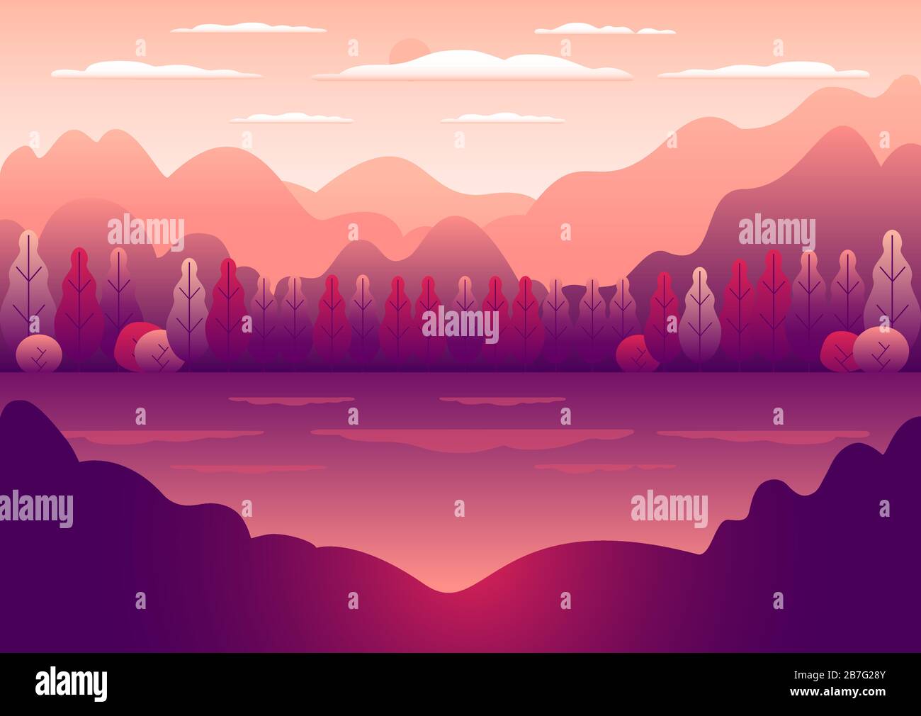 Hills Landscape In Flat Style Design Valley With Lake Background Beautiful Purple Fields Meadow Mountains And Pink Sky Rural Location In The Hill Stock Vector Image Art Alamy Hills Landscape In Flat Style Design Valley With Lake Background Beautiful Purple Fields Meadow Mountains And Pink Sky Rural Location In The Hill Stock Vector Image Art Alamy