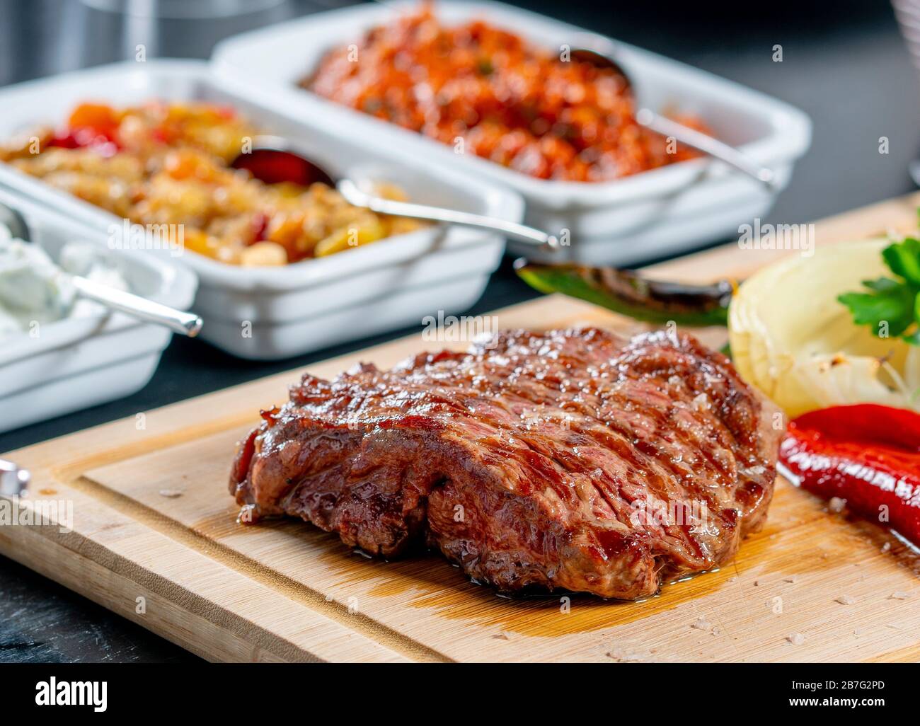 Medium Roasted T-Bone Steak stock photo Stock Photo