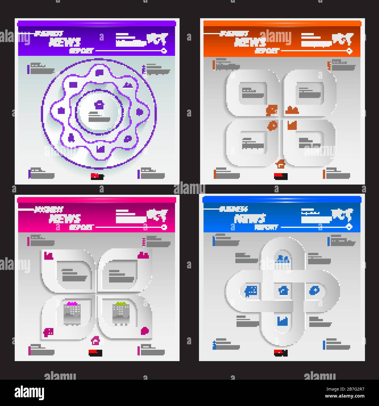 Business infographic template pack for interactive data communication ...